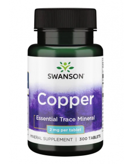 Swanson Copper (měď) 2 mg, 300 tablet