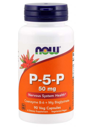 NOW Vitamin B6 P-5-P, 50mg, (vitamin v aktivní formě), 90 kapslí