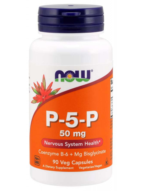 NOW Vitamin B6 P-5-P, 50mg, (vitamin v aktivní formě), 90 kapslí