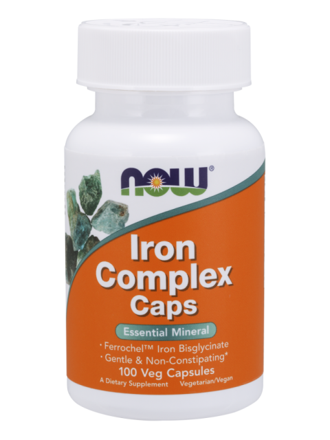 NOW Iron Complex Caps (železo), 100 rostlinných kapslí