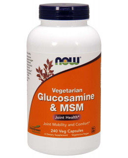 NOW Vegetariánský Glukosamin & MSM, 240 rostlinných kapslí