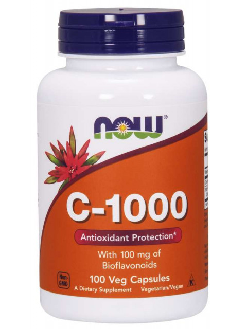 NOW Vitamin C-1000 s bioflavonoidy, 100 rostlinných kapslí