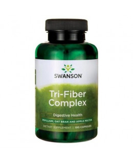 Swanson Tri-Fiber Complex, Komplex 3 Druhů Vlákniny, 100 kapslí