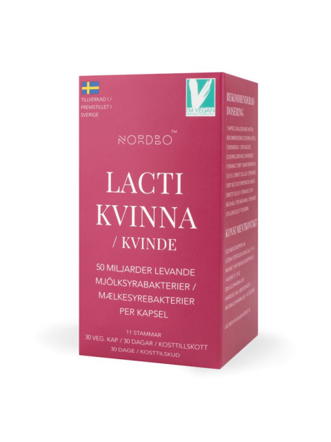 Nordbo Lacti Kvinna (Probiotika pro ženy), 30 kapslí