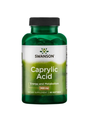 Swanson Caprylic Acid (Kyselina kaprylová), 600 mg, 60 kapslí