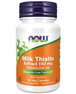 NOW Milk Thistle Extract, Ostropestřec mariánský extrakt, 150 mg, 60 rostlinných kapslí