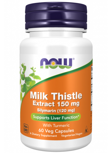 NOW Milk Thistle Extract, Ostropestřec mariánský extrakt, 150 mg, 60 rostlinných kapslí