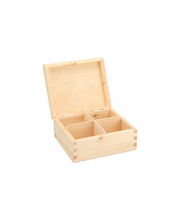 ČistéDřevo Dřevěná krabička na čaj (4 přihrádky)