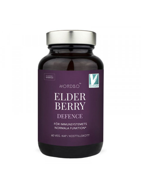 Nordbo Elderberry Defence (Extrakt z černého bezu + vit. C + zinek), 60 kapslí