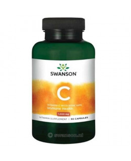 Swanson Vitamin C + Extrakt z Šípků, 1000 mg, 90 kapslí