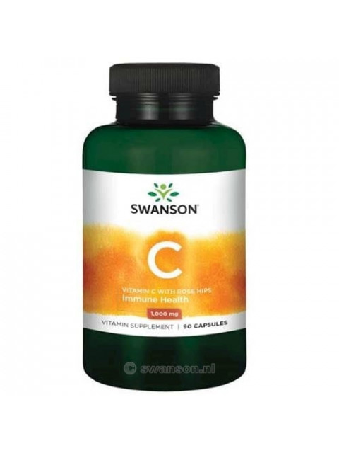 Swanson Vitamin C + Extrakt z Šípků, 1000 mg, 90 kapslí