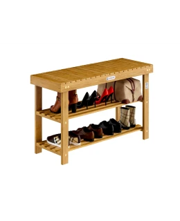 Casaria Akáciový botník s lavicí 90 x 33 x 46 cm