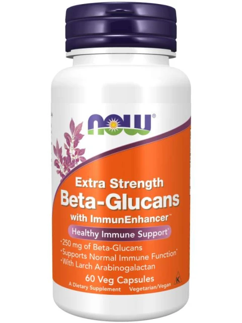 NOW Beta glukany s ImmunEnhancer ™, Extra Strength, 60 rostlinných kapslí