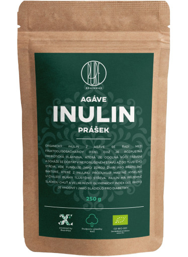 BrainMax Pure Agáve Inulin BIO, 250 g - EXPIRACE 4/23