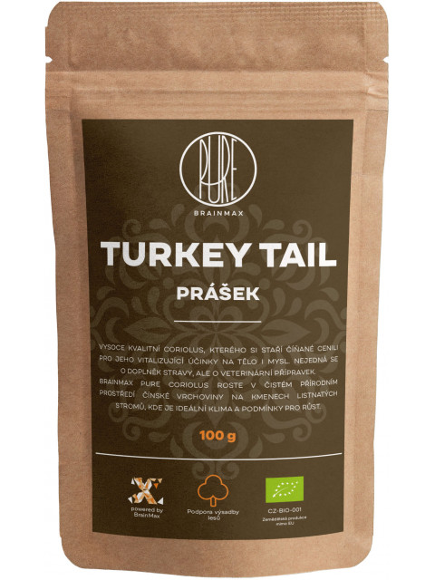 BrainMax Pure Turkey Tail prášek, BIO 100g