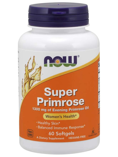 NOW Super Primrose 1300 mg, Pupalka dvouletá, 60 softgelových kapslí