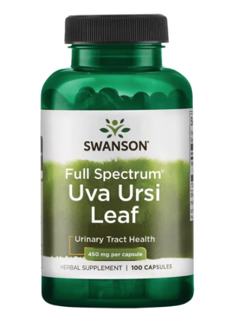 Swanson Uva Ursi Leaf (Medvědice lékařská) , 450 mg, 100 kapslí - EXPIRACE 7/2026