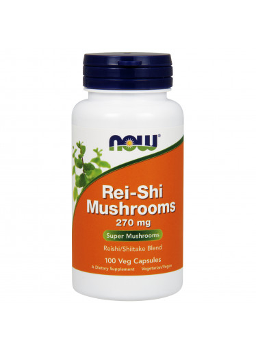 NOW Rei-Shi houby (směs Reishi/Shiitake), 270 mg, 100 rostlinných kapslí