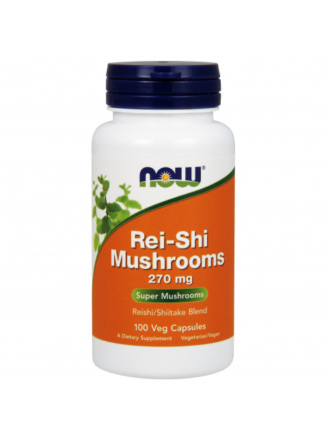 NOW Rei-Shi houby (směs Reishi/Shiitake), 270 mg, 100 rostlinných kapslí