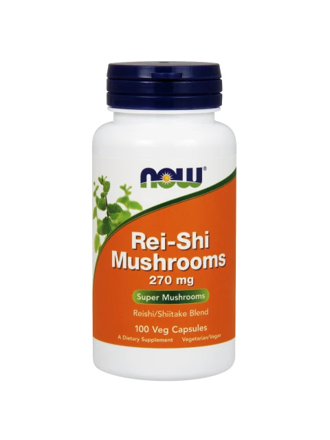 NOW Rei-Shi houby (směs Reishi/Shiitake), 270 mg, 100 rostlinných kapslí