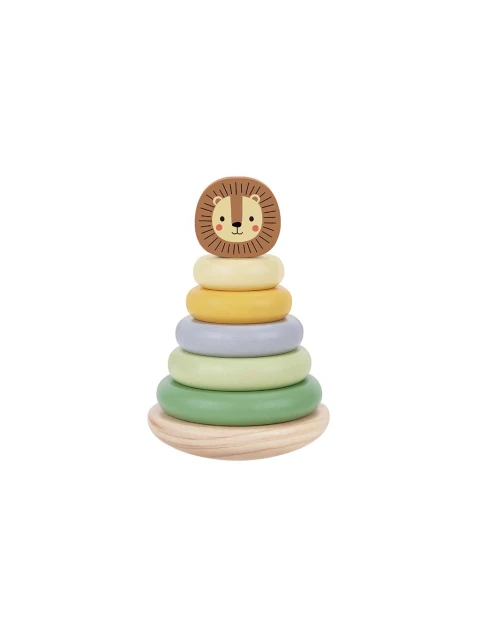TookyToy Dřevěné nasazovací kroužky - lev