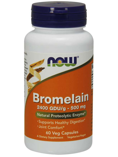 NOW Bromelain, 500 mg, 60 rostlinných kapslí