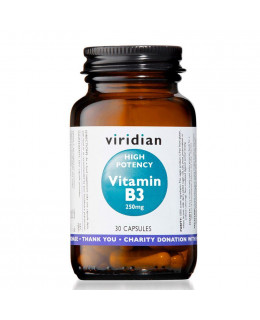 Viridian High Potency Vitamin B3, 250 mg, 30 kapslí