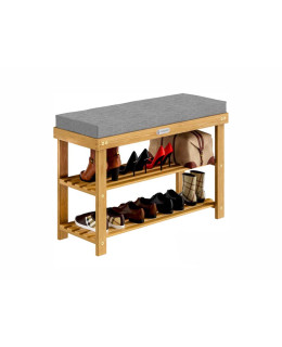 Casaria Akáciový botník se sedákem 70 x 33 x 48 cm