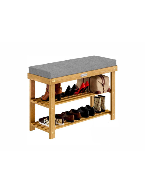 Casaria Akáciový botník se sedákem 70 x 33 x 48 cm