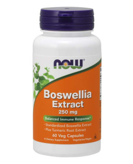 NOW Boswellia Extrakt + z kurkumy, 250 mg, 60 vegetariánských kapslí