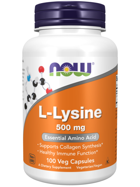 Now L-Lysine (L-lysin), 500 mg, 100 kapslí