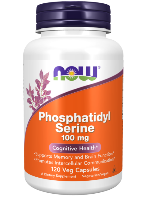 NOW Phosphatidyl Serine (Fosfatidylserin), 100 mg, 120 rostlinných kapslí