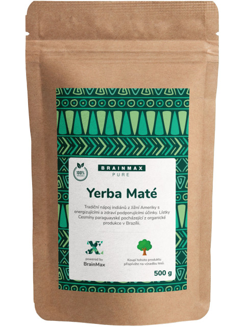 BrainMax Pure Organic Yerba Maté, 500 g - EXPIRACE 2/2025