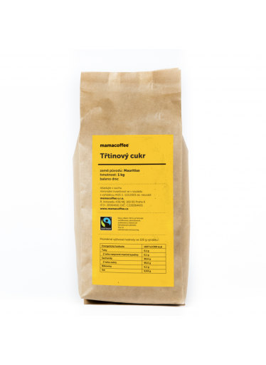 mamacoffee Fairtrade třtinový cukr Mauritius 1000 g - Zlatavě zbarvený s jemnou máslovou chutí