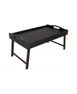 ČistéDřevo Dřevěný servírovací stolek do postele 50x30 cm tmavý