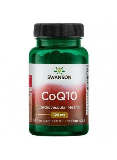 Swanson CoQ10 (Koenzym Q10), 100 mg, 100 softgelových kapslí