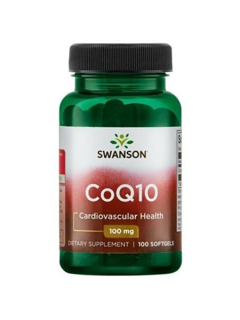 Swanson CoQ10 (Koenzym Q10), 100 mg, 100 softgelových kapslí