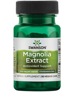 Swanson Magnolia Extract (extrakt z magnólie), 200 mg, 30 rostlinných kapslí