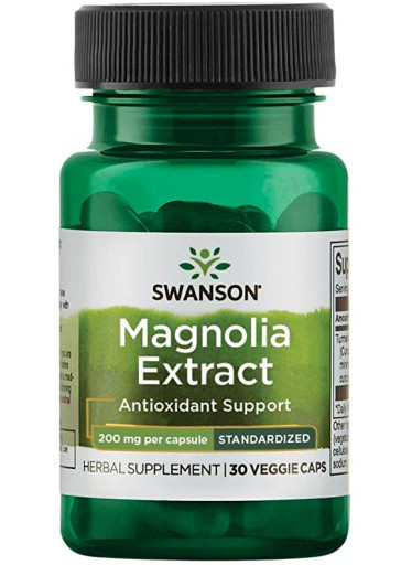 Swanson Magnolia Extract (extrakt z magnólie), 200 mg, 30 rostlinných kapslí