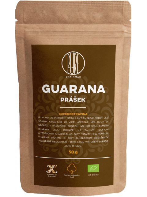 BrainMax Pure Guarana BIO prášek, 50 g 