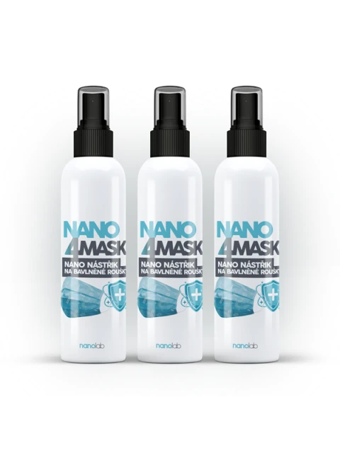 Nanolab 3 x NANO 4MASK nástřik nanostříbra na bavlněné roušky 100 ml - EXPIRACE 11/2022