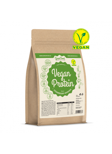 GreenFood Vegan Protein 750g - Jahoda a banán