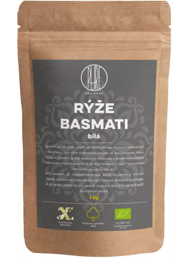 BrainMax Pure Rýže - bílá, Basmati BIO, 1kg