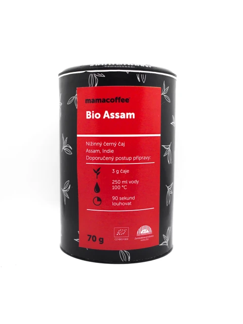mamacoffee Bio čaj Assam sypaný 70g - Nížinný černý z oblasti Ásám