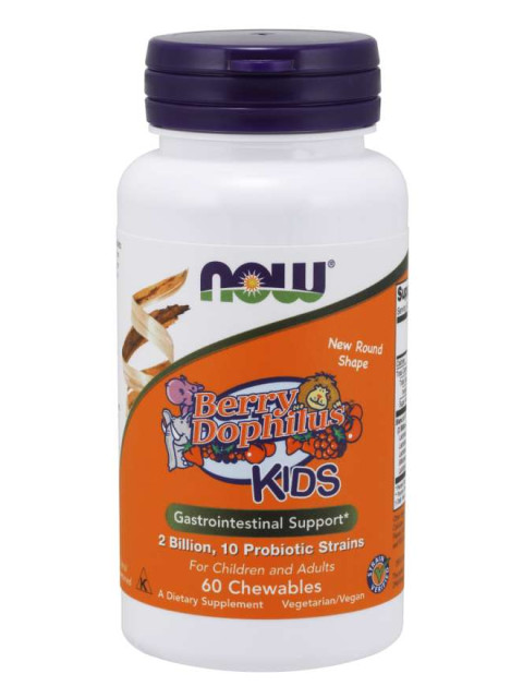 NOW BerryDophilus Kids (probiotika pro děti), 60 žvýkacích pastilek