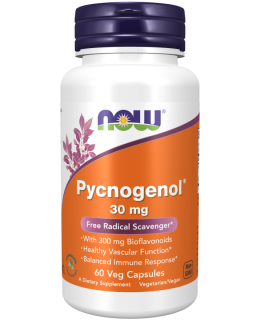 NOW Pycnogenol, 30 mg, 60 rostlinných kapslí