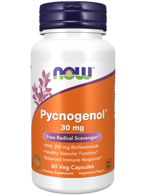 NOW Pycnogenol, 30 mg, 60 rostlinných kapslí