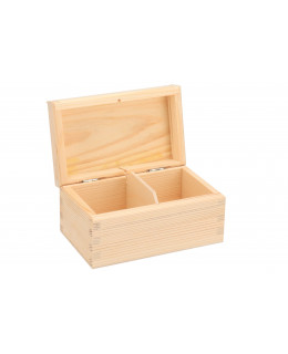 ČistéDřevo Dřevěná krabička na čaj (2 přihrádky)