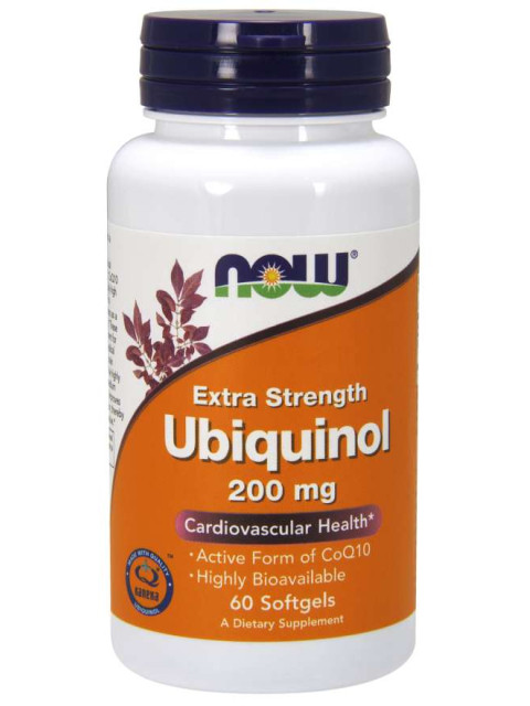 NOW Ubiquinol Extra Strenght, Kaneka, 200mg, 60 softgel kapslí