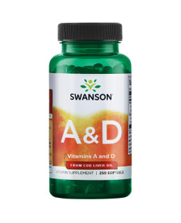 Swanson Vitamin A & D (5000 IU / 400 IU), 250 softgels - EXPIRACE 4/2022